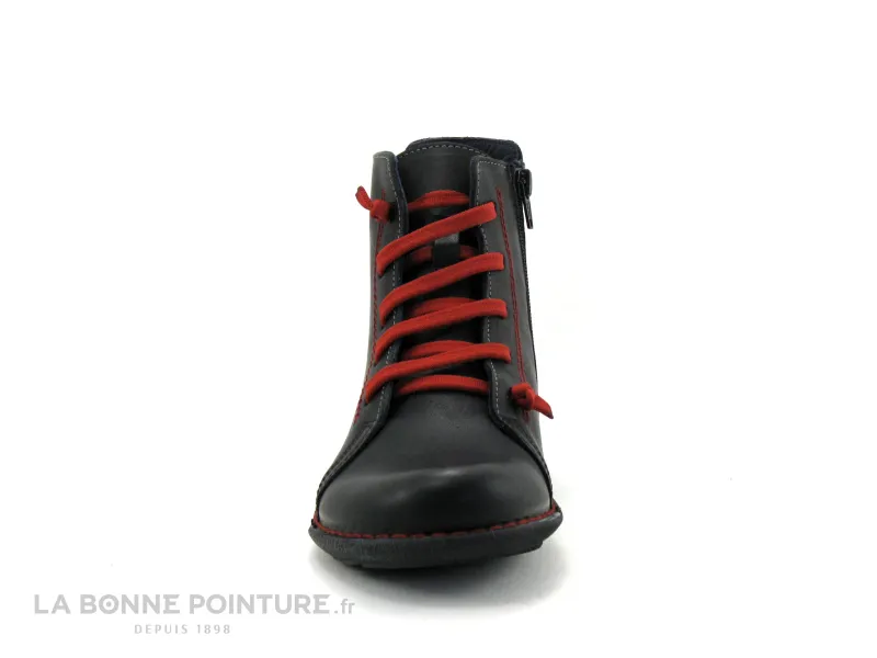 Achat chaussures Jungla Femme Boots, vente Jungla 4989 - Noir - Boots Femme - Lacet elastique rouge
