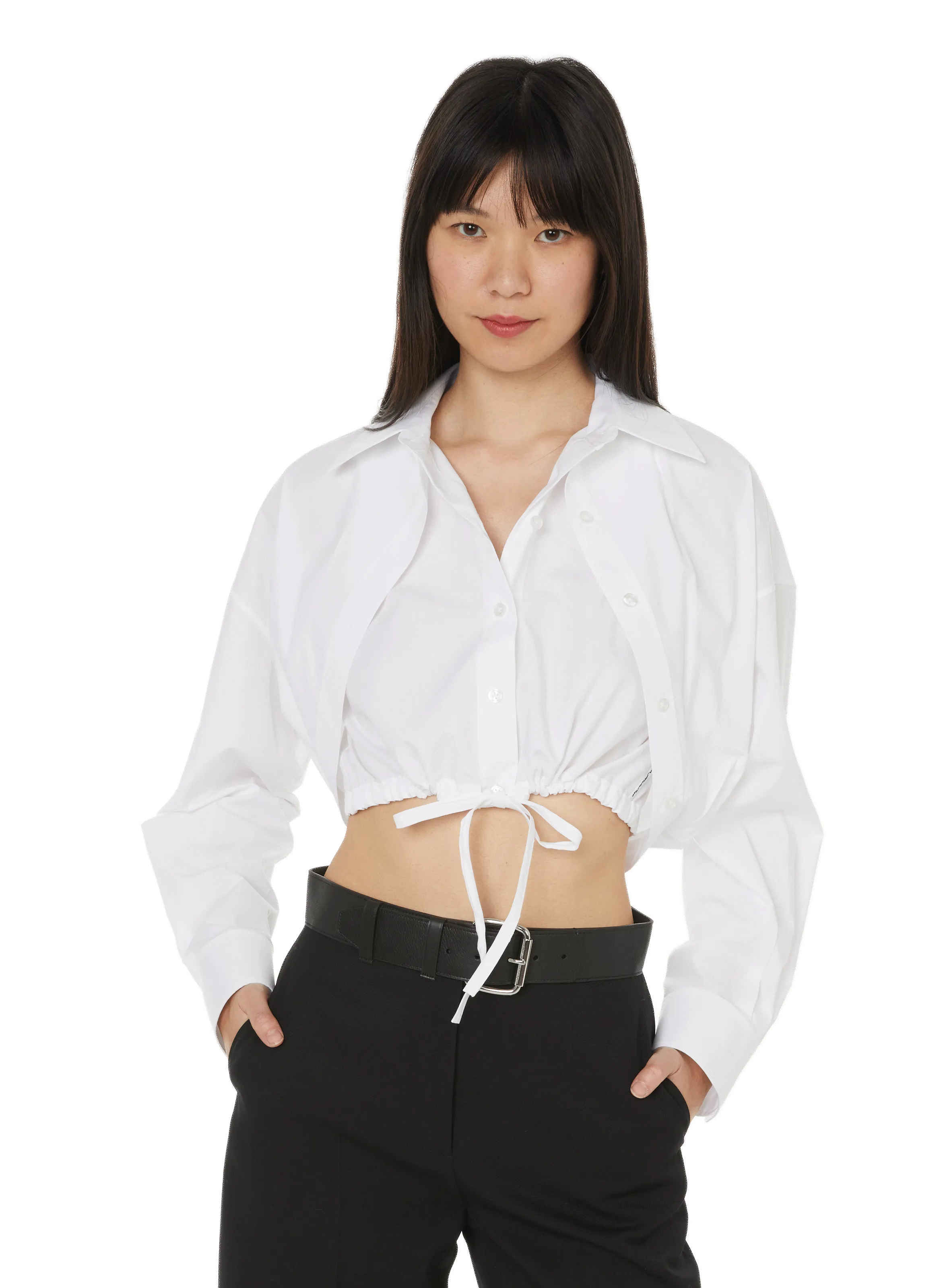 ALEXANDER WANG  Chemise courte en coton - Noir