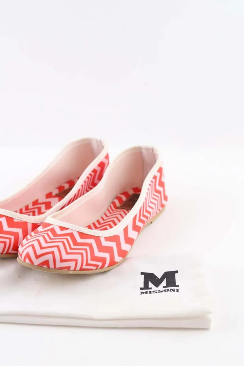 Ballerines rouge  Missoni rouge. Matière principale tissu. Taille 39.
