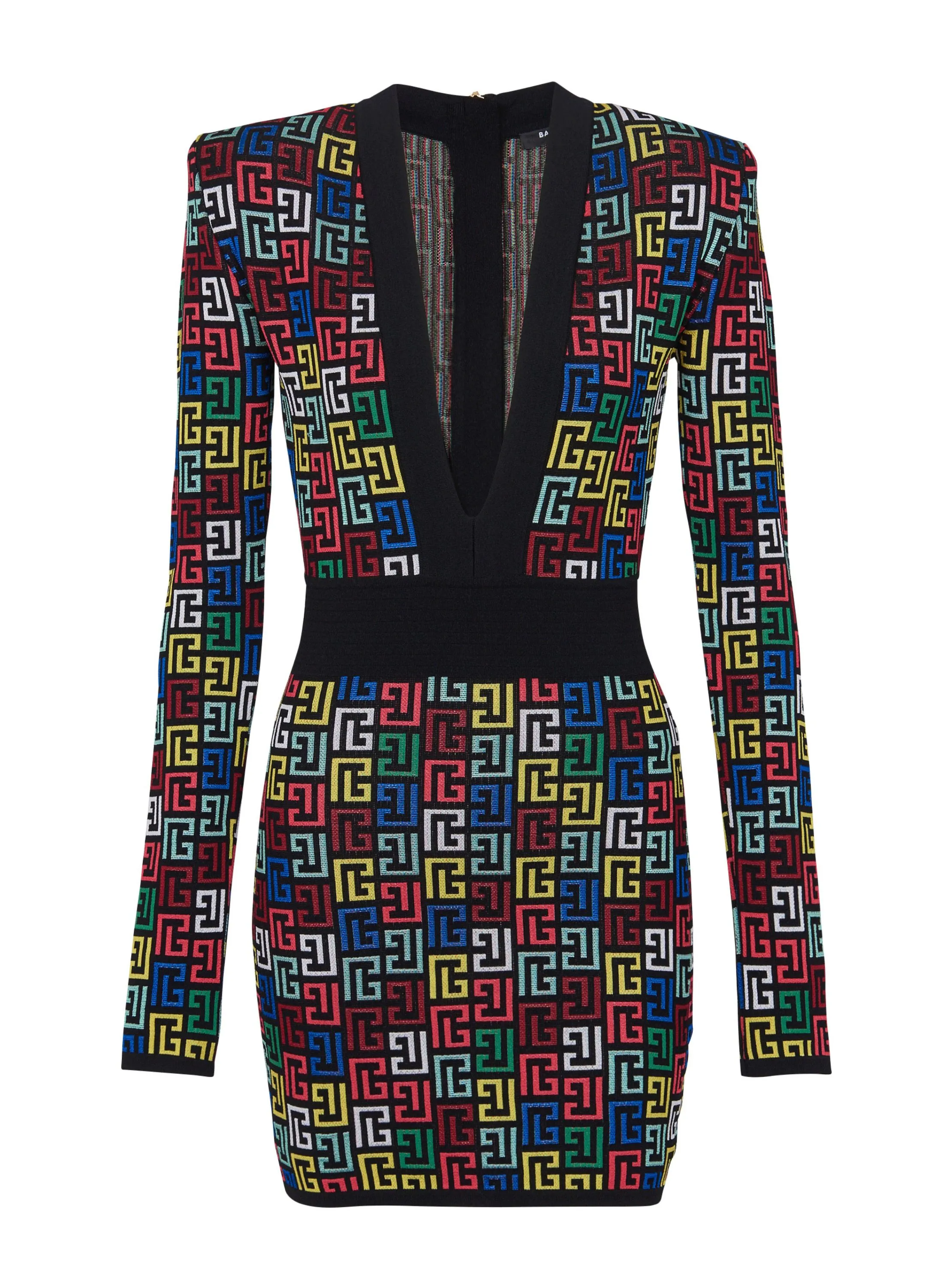 BALMAIN  Robe en maille pop monogramme - Multicolore