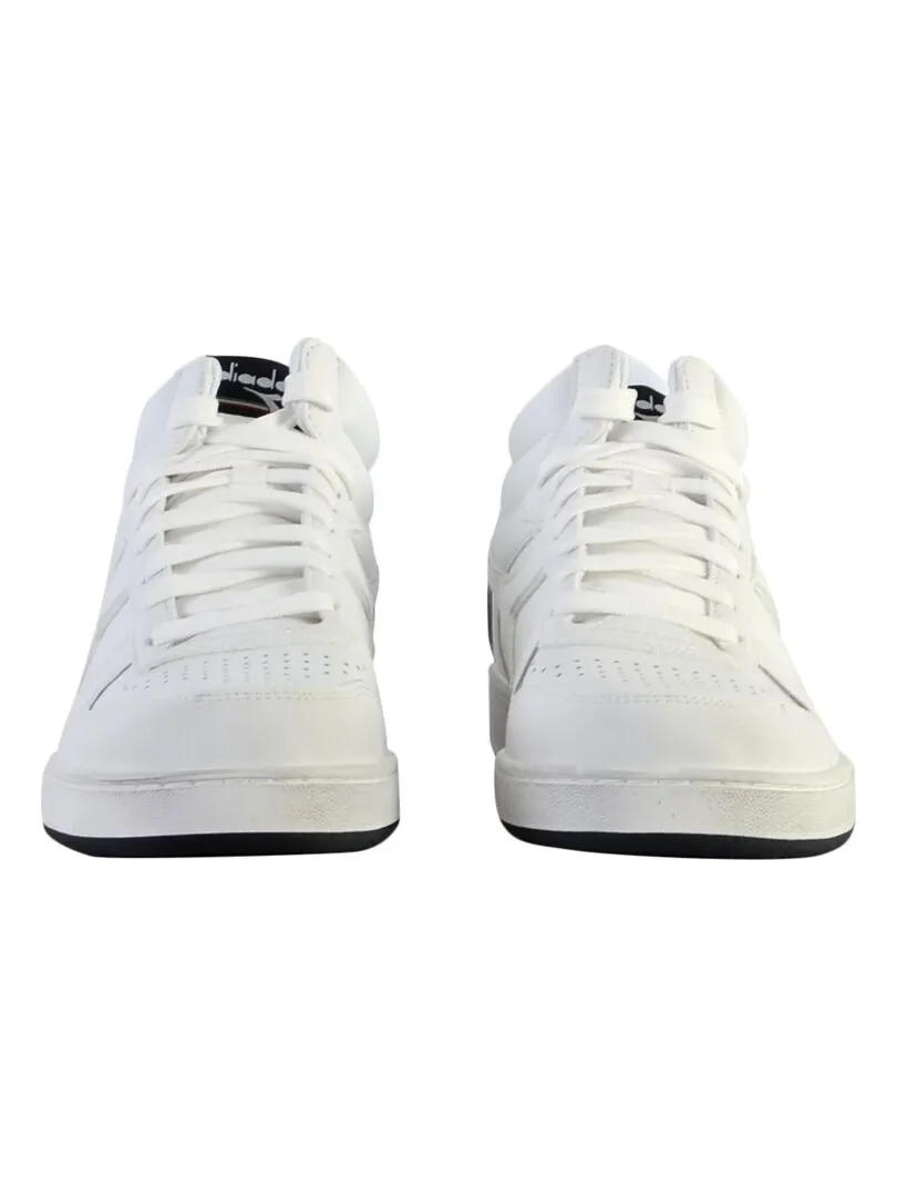 Basket Montante Cuir Diadora Magic Demi Icona - Blanc