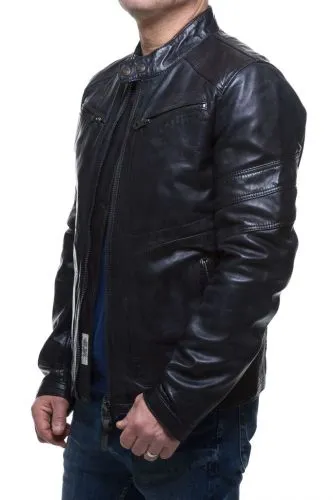 Blouson cuir Redskins homme Clayton noir.