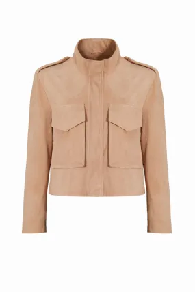 blouson daim poches soufflees