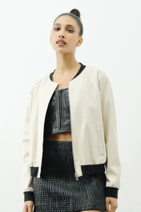 blouson en cuir sportwear