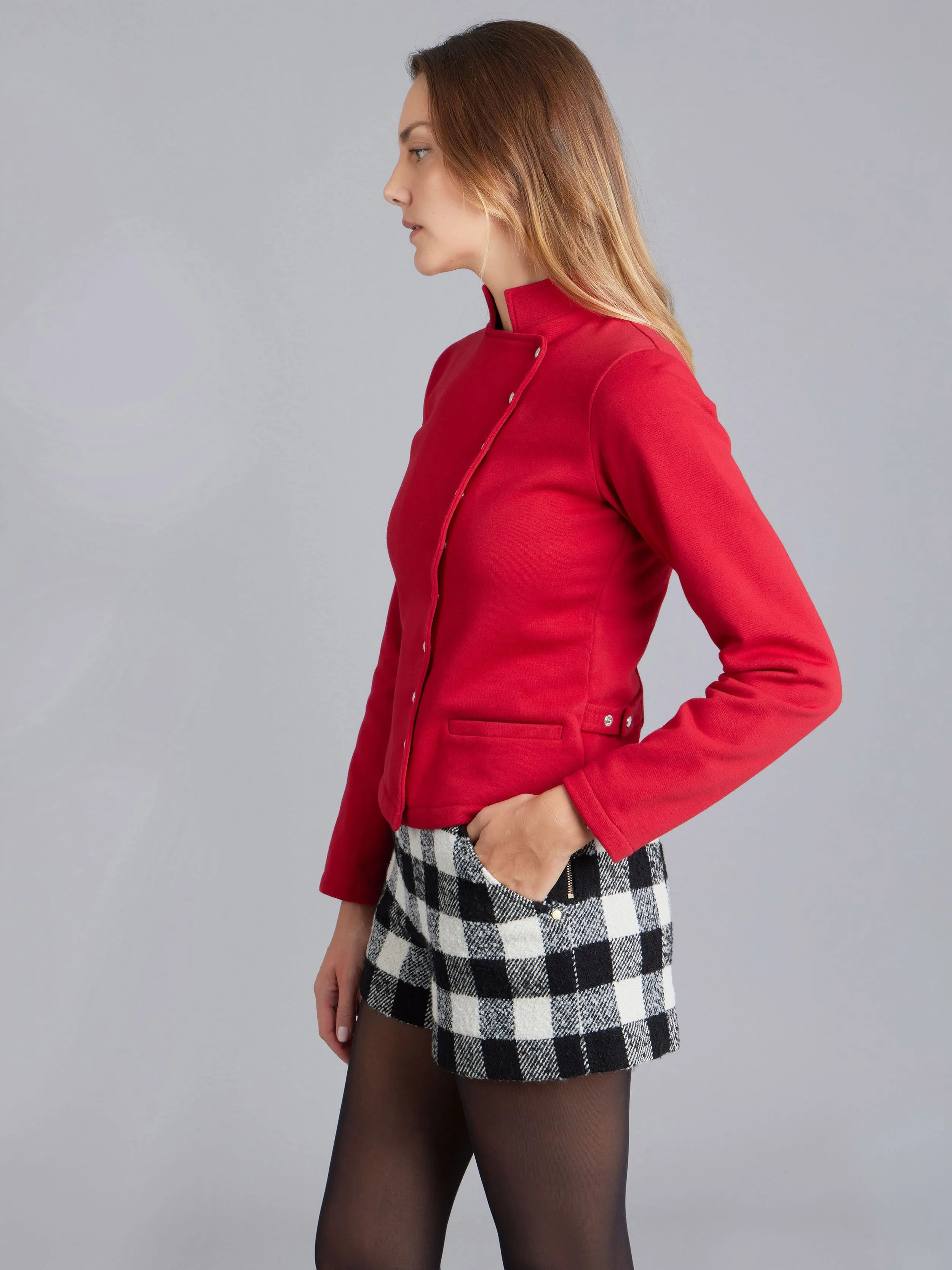 blouson Fifre pressisons en molleton rouge