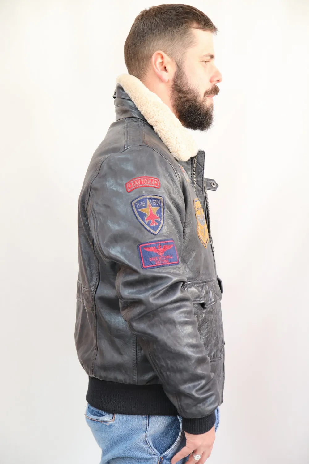 BLOUSON PILOTE CUIR HOMME : MYTHIC.B