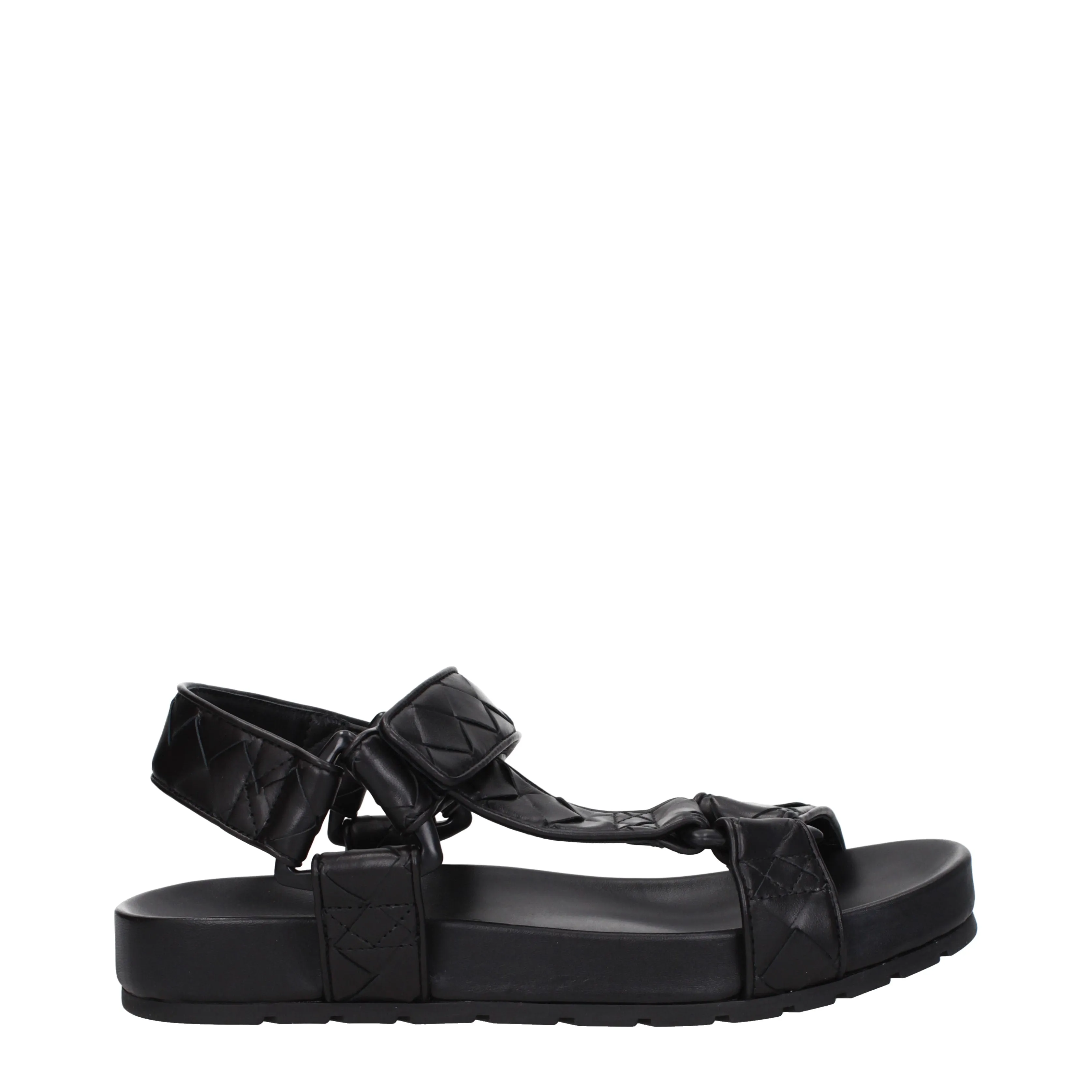 Bottega veneta sandals hommes en cuir noir