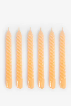 Bougies torsadées 21 cm - orange