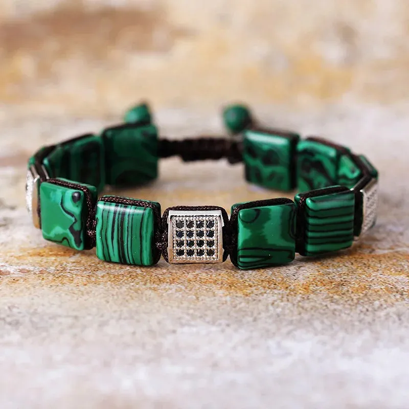 Bracelet Macramé Homme en Pierres Naturelles