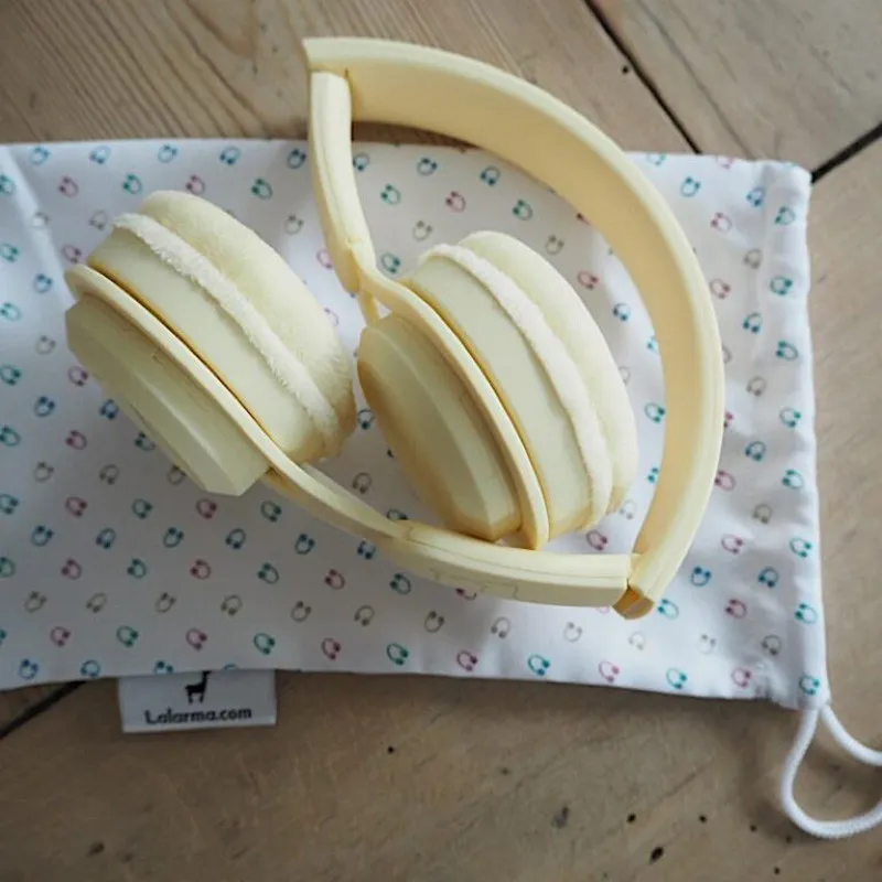 CASQUE ENFANT SANS FIL JAUNE PASTEL - littlecasba.com