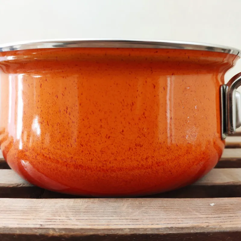 Casserole émaillée orange Ø16