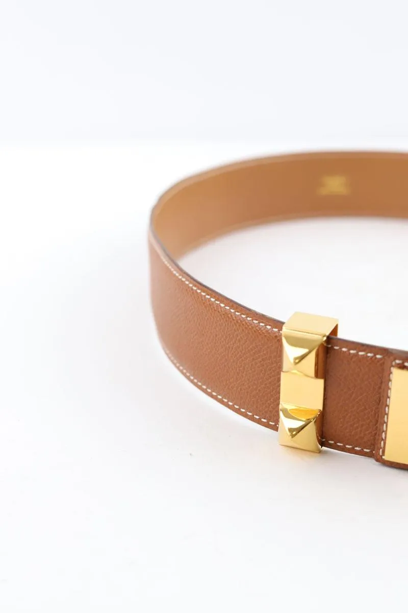 Ceinture en cuir en cuir Hermès Collier de Chien marron. Matière principale cuir. Taille XS.