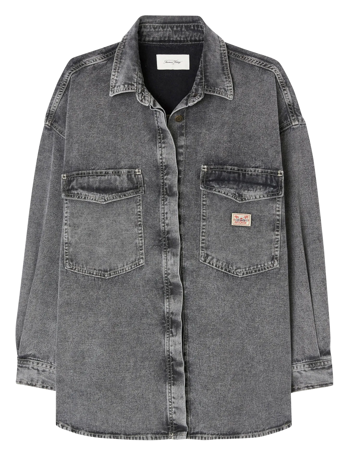 CHEMISE AMPLE DENIM EN COTON JAZY - AMERICAN VINTAGE pour FEMME | Printemps