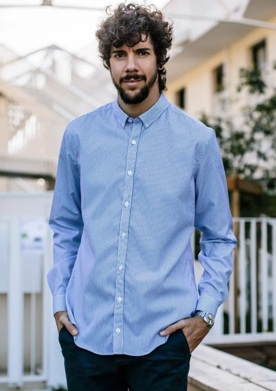 Chemise Saint Remy Marine Rayures - Montlimart - Marques de France