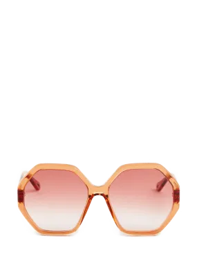 CHLOÉ  Lunettes de soleil hexagonale - Orange