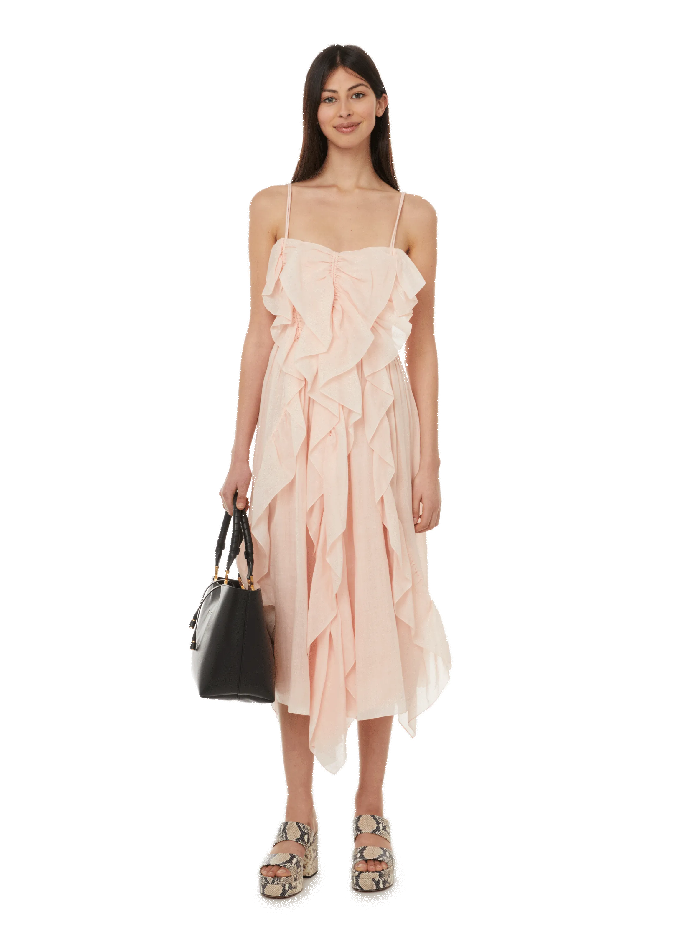 CHLOÉ  Mules en cuir embossé - Beige