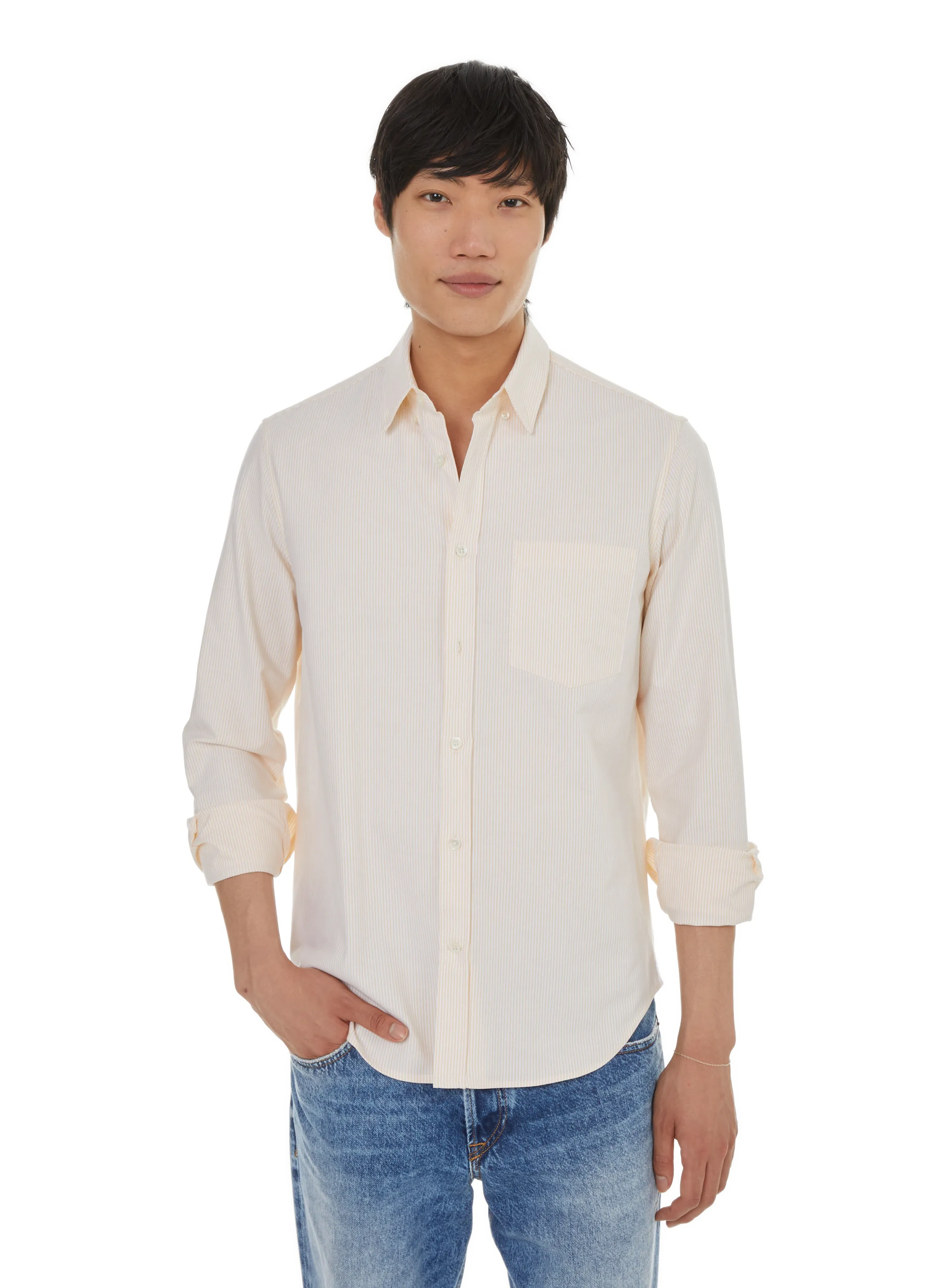 EDITIONS 102  Chemise rayé en coton  - Jaune