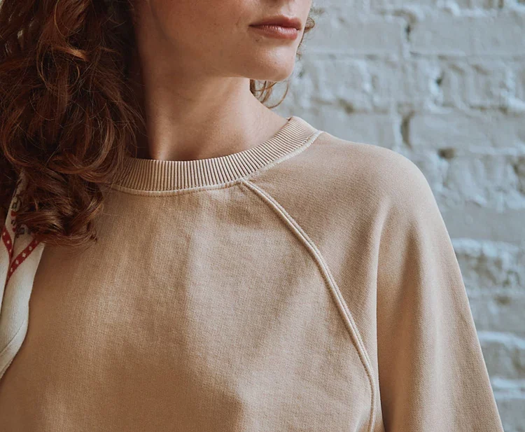 EMILE ET IDA APOLONIA Sweat Femme en Coton et Teinture Bio Beige