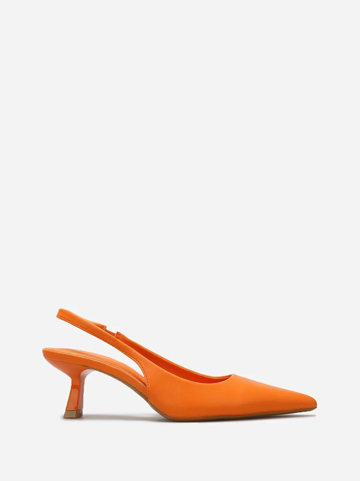 Escarpins en simili à bride arrière- orange