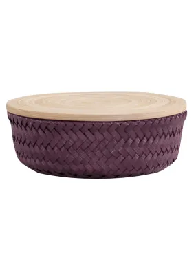 Handed By  Small Plum Wonder Round Storage Basket - Trouva