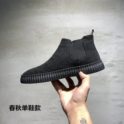 Importé - Chaussure Homme Style Bottines A Gaine En Cuir De Daim