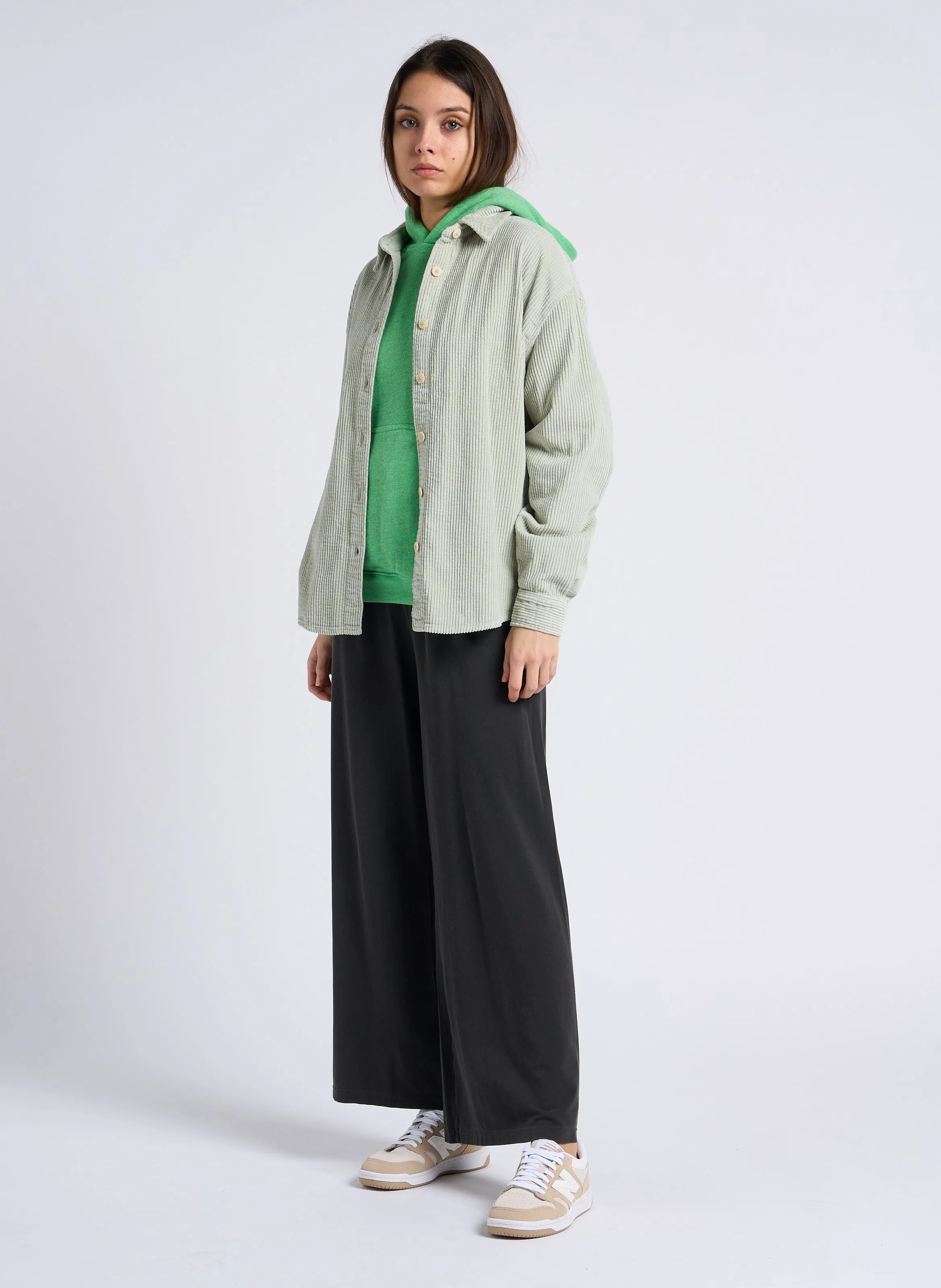 JOGGING LARGE TAILLE HAUTE EN COTON MéLANGé PYMAZ - AMERICAN VINTAGE pour FEMME | Printemps