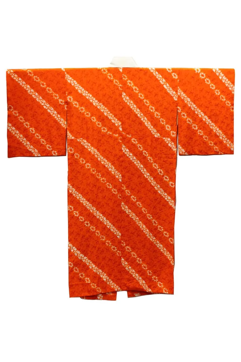 Juban Orange Diagonales Shibori Couleur Orange