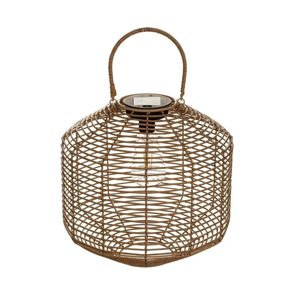 Lampe solaire en métal et rotin ø30xh 30cm à poser ou à suspendre