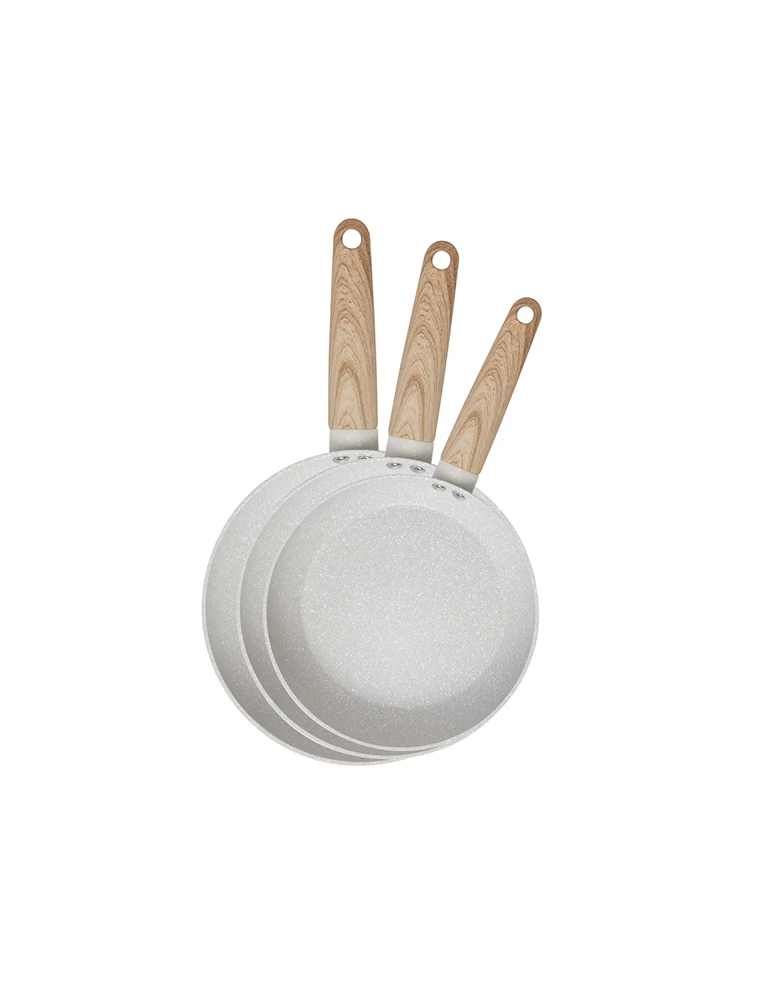lot de poêles en aluminium forgé, 3 pcs, ø 18 - 22 - 26 cm