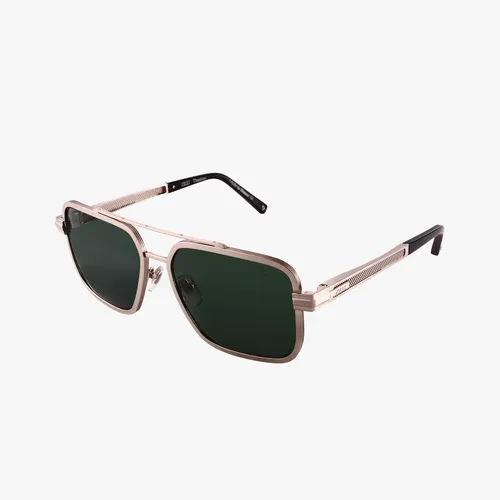 Lunettes OMAR argent et noir, verres verts