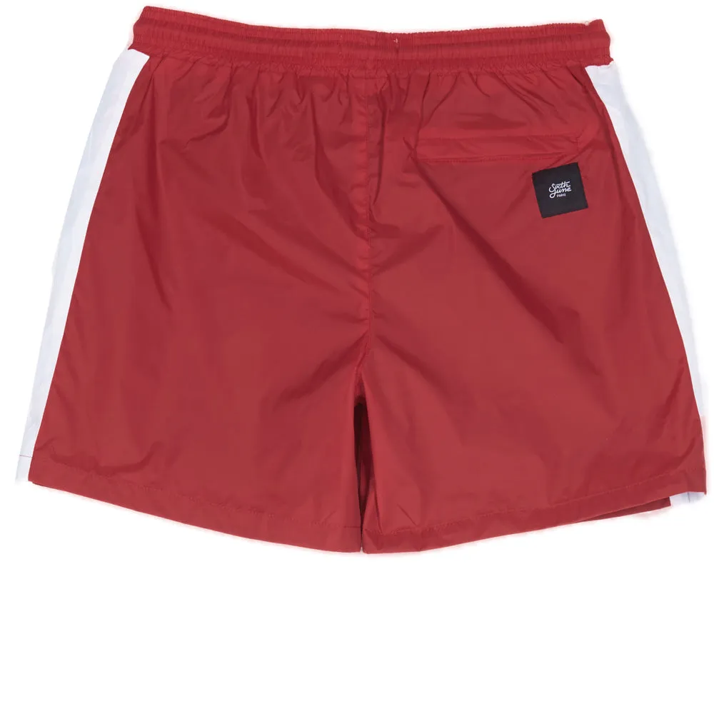 Maillot de bain bicolore bandes rouge blanc