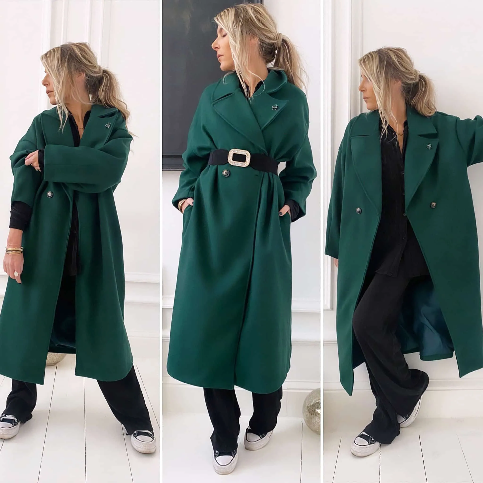 Manteau vert long