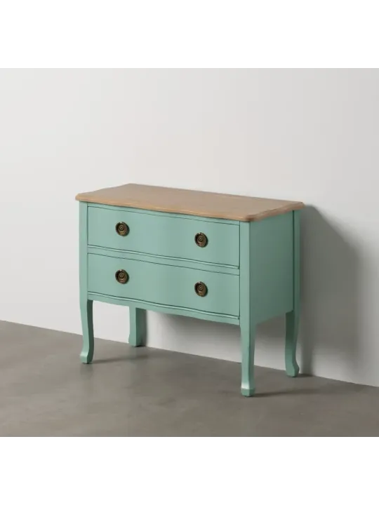 Meuble 2 Tiroirs Turquoise