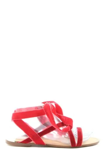 MNG Spartiate rouge-crème style décontracté