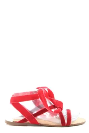 MNG Spartiate rouge-crème style décontracté