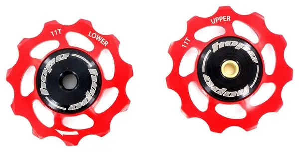 Paire de Galets HOPE 11 Dents/Shimano 9/10/11 Vitesses Rouge