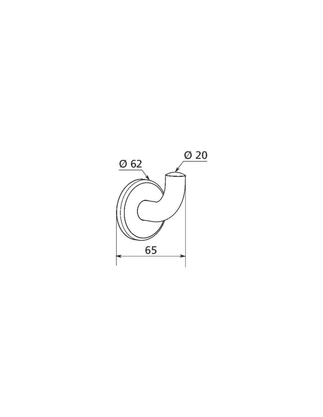 PATERE INOX EPOX BLANC D.62X65MM DELABIE 4043EW