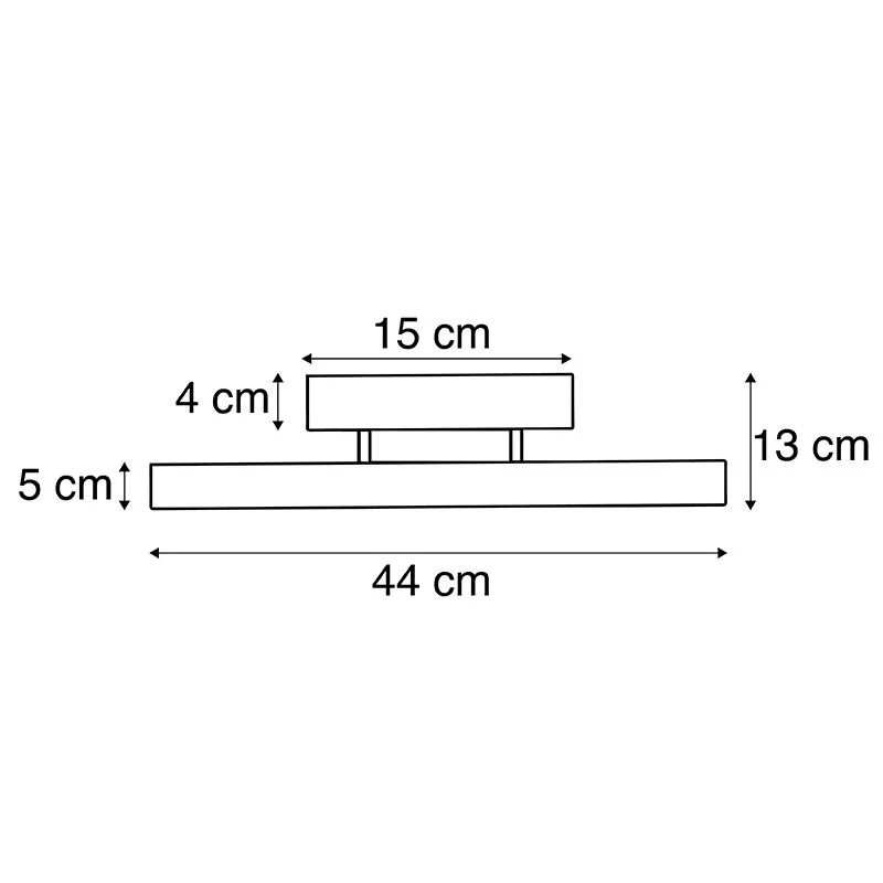 Plafonnier Country chêne 44 cm avec LED - Holz