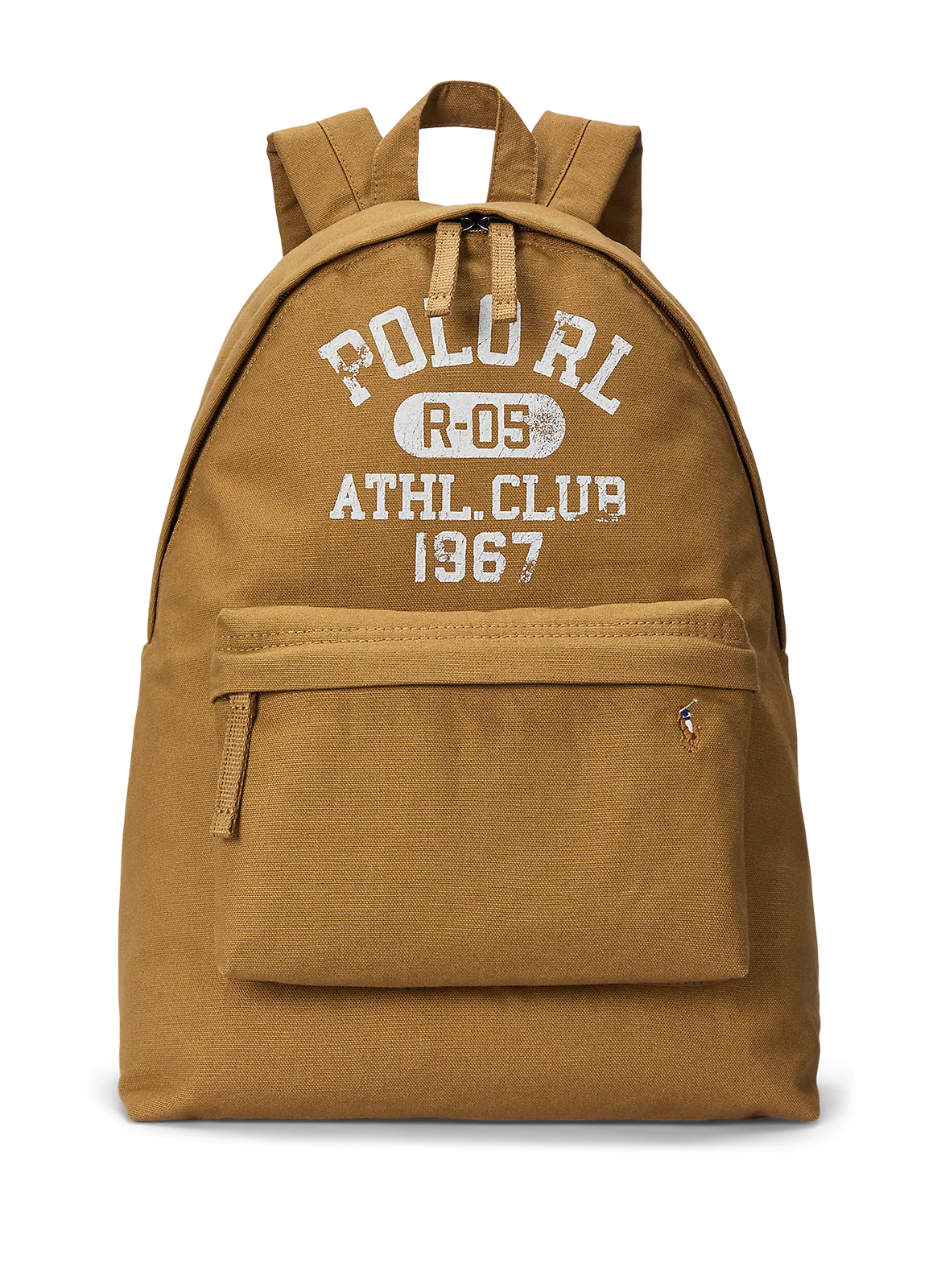 POLO RALPH LAUREN  Sac à dos imprimé tissé en coton  - Marron