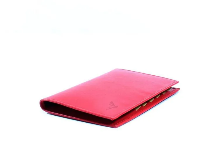 Porte-cartes en cuir de veau rouge 12 Cartes - 120