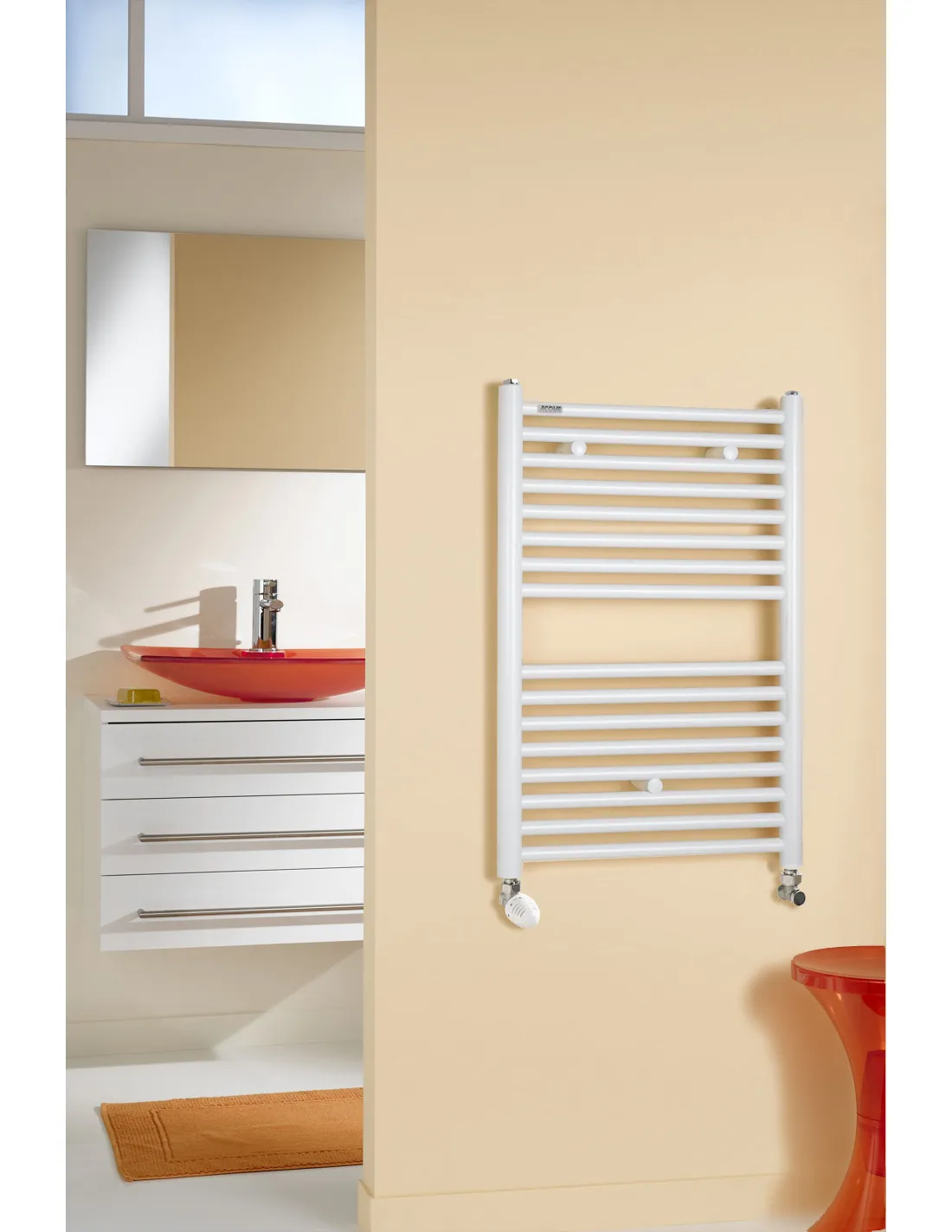 Radiateur sèche-serviettes Atoll Spa Blanc RAL 9016 388W horizontal 746 mm L 500 mm Acova SL-080-050