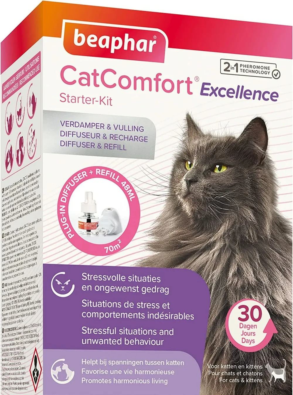 Recharge diffuseur électrique anti stress chat catcomfort excellence 48 m