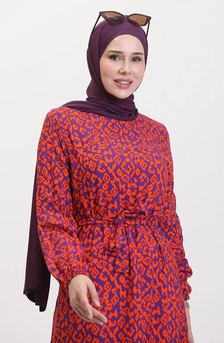 Robe Viscose Colorée 0450-02 Pourpre Orange 0450-02