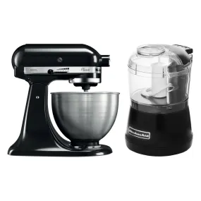Robot pâtissier 4,3L - Classic 5K45SS - Noir réglisse + Hachoir Kitchenaid 5KFC3515 Noir | 3 Suisses