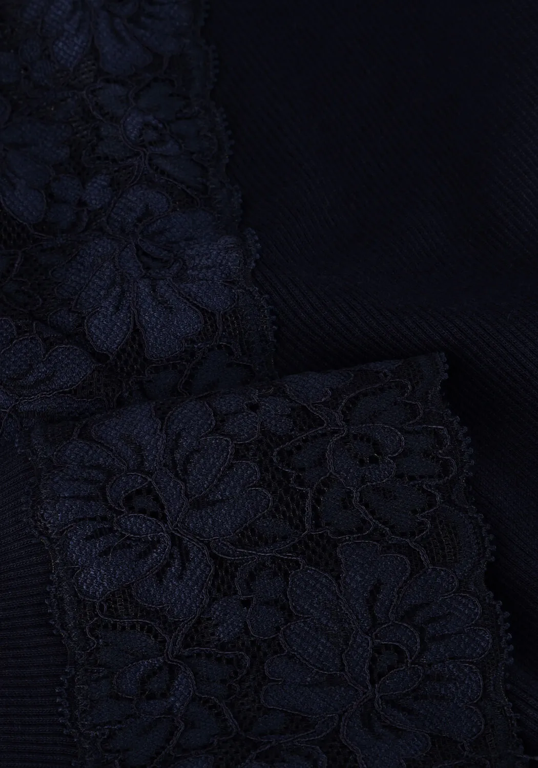 rosemunde haut bernadine organic t-shirt lace bleu foncé