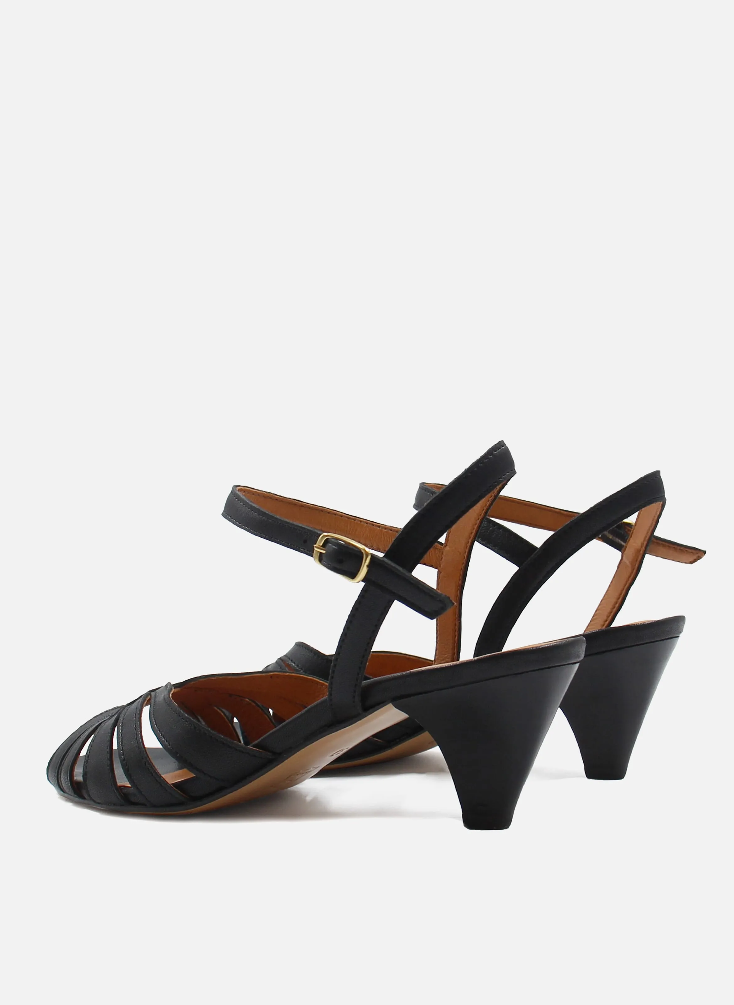 SANDALES MOYEN TALON BRIDES EN CUIR - JULES & JENN pour FEMME | Printemps