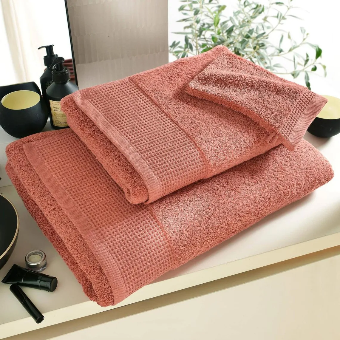 Serviette de toilette épaisse BEESPONGE rose | 3 Suisses