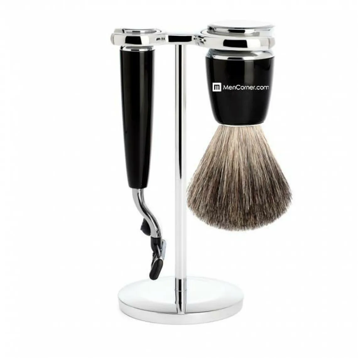 Set de Rasage 3 pièces Noir Mach3 et Blaireau - Pure badger-Mencorner | 3 Suisses