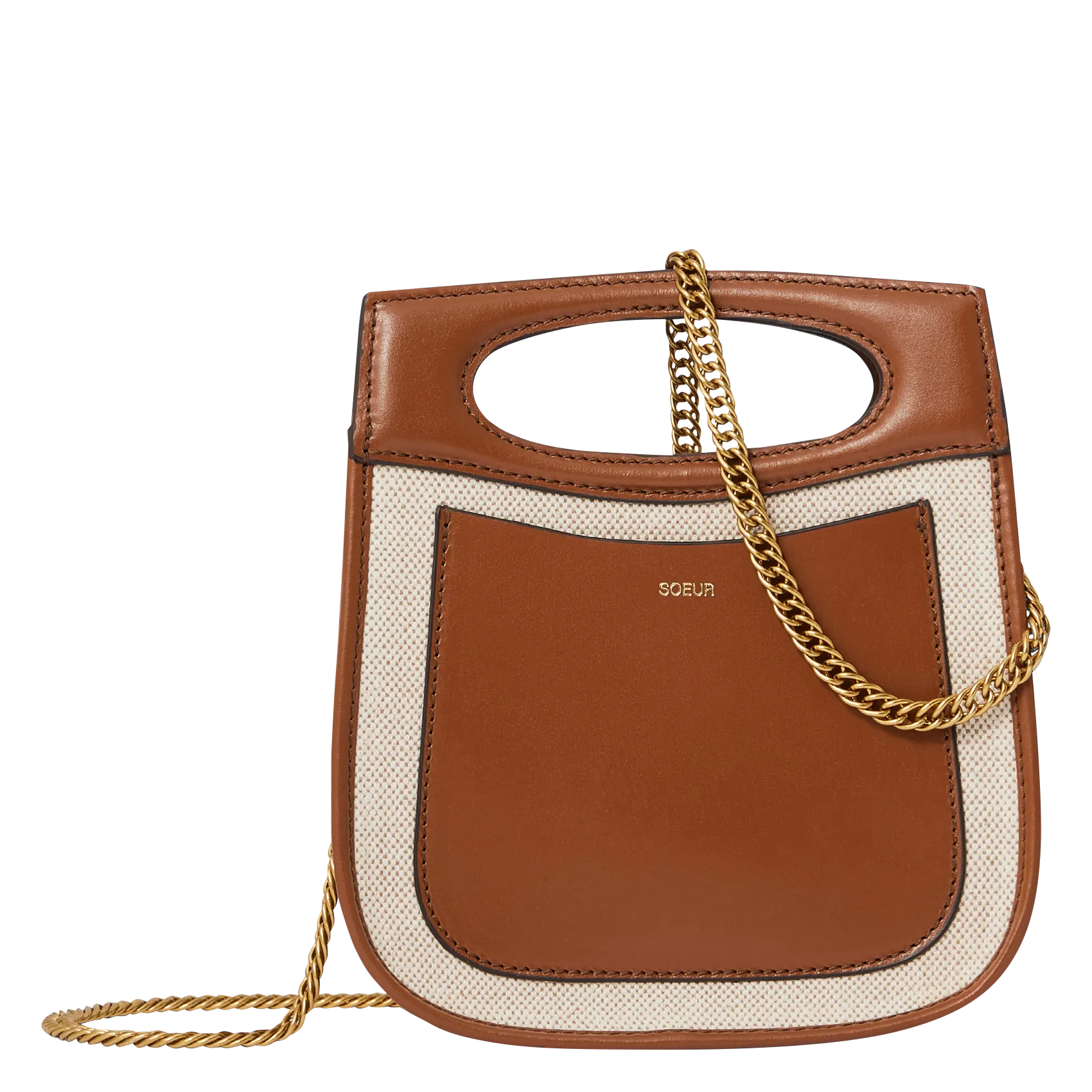 SOEUR  Mini sac en cuir et toile cheri mini - Multicolore