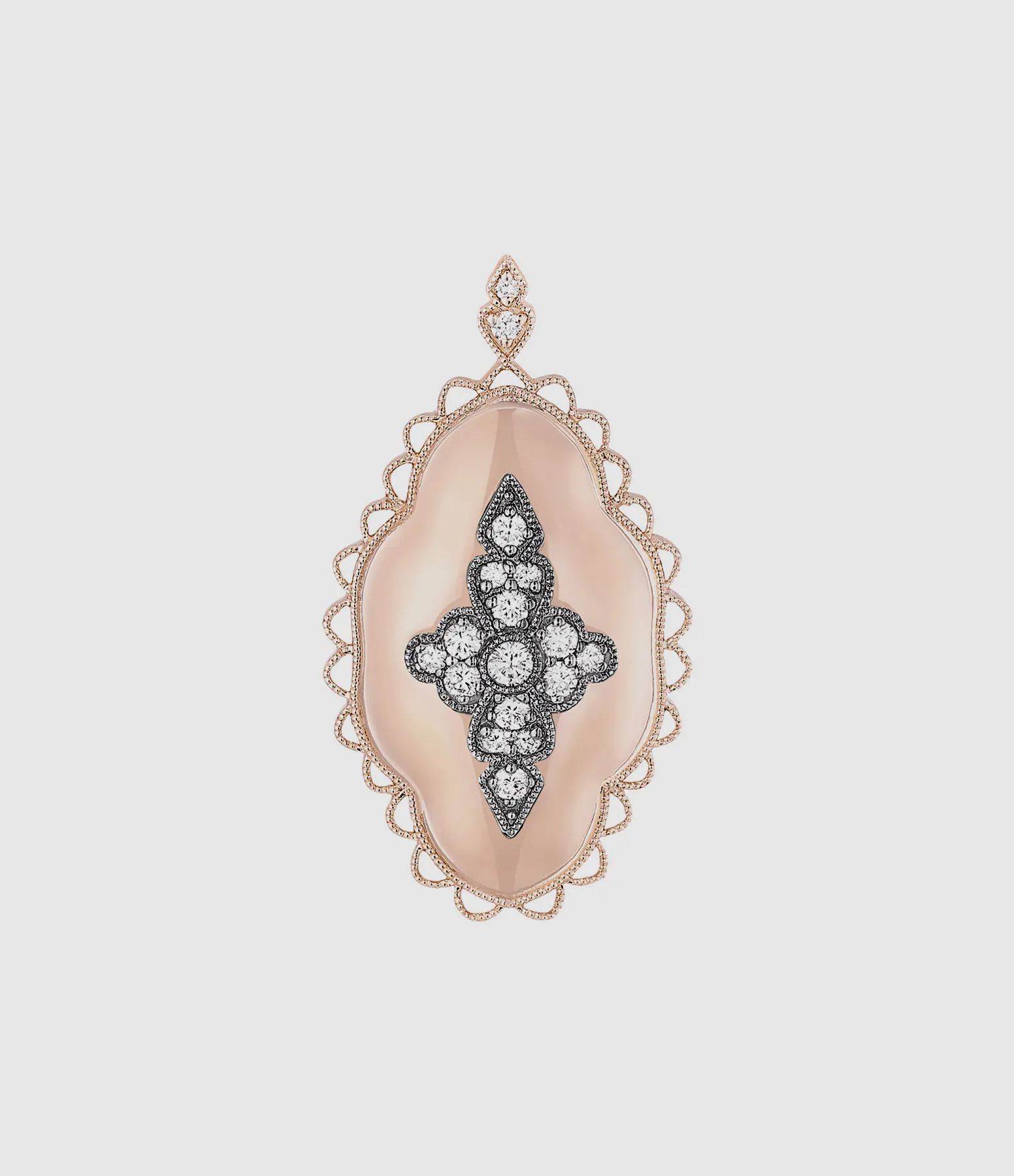 STONE PARIS Partager  Pendentif Jade Diamants Or Rose et Noir  